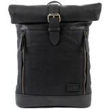 Leather and Waxed Canvas Roll Top Backpack