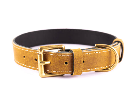 Ocra Veg Tan Leather Dog Collar