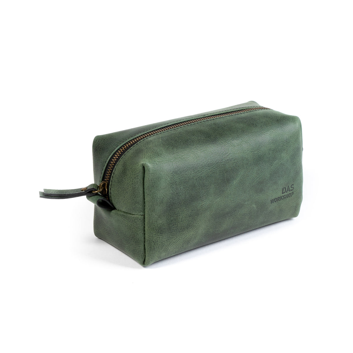 Mens Toiletry Bag: Green Dopp Kit  leather toiletry bag by KMM & Co.