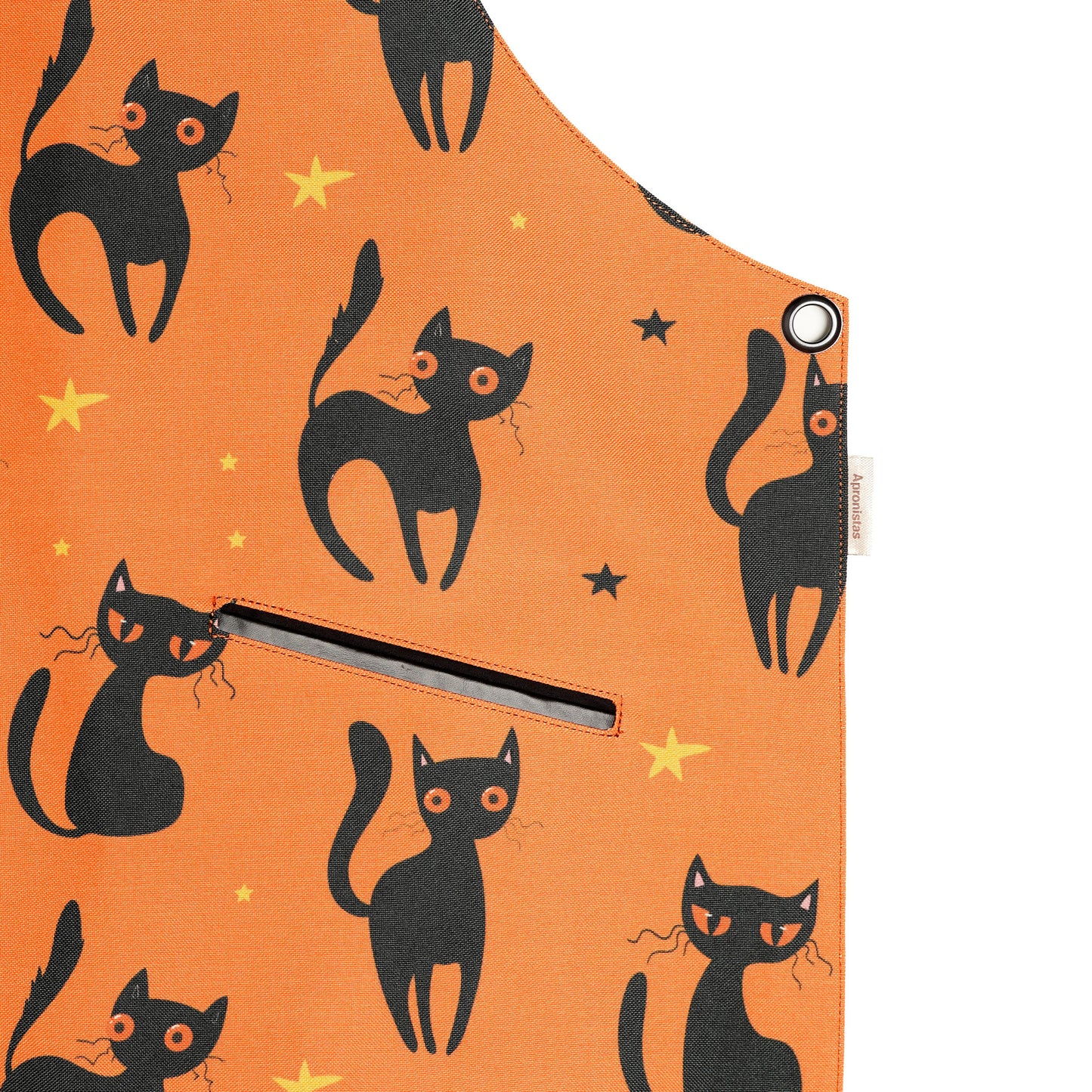 Halloween Black Cat Apron – Fun and Festive Apron with Pockets for Halloween