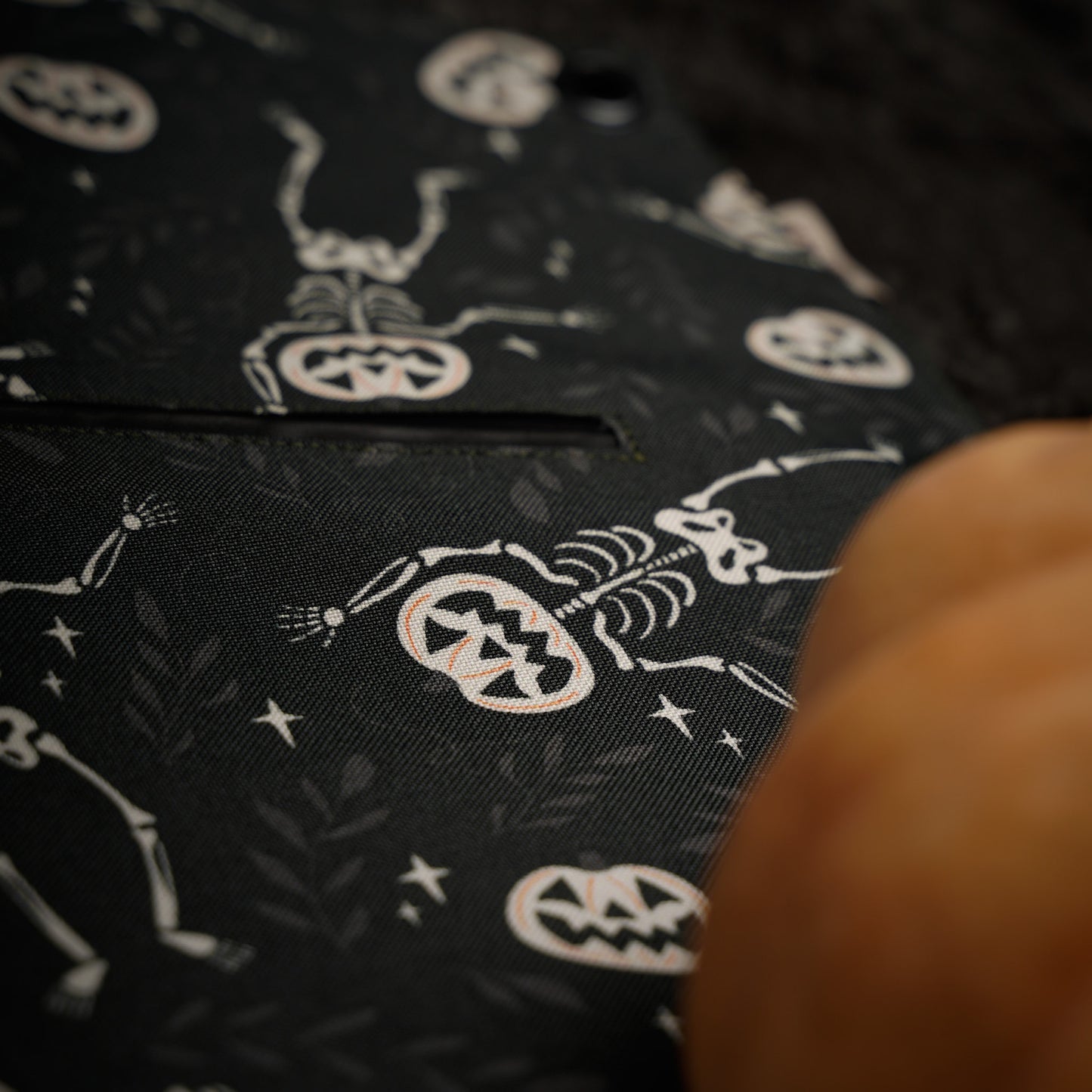 Halloween Skeleton and Pumpkin Apron – Spooky Halloween Apron with Pockets