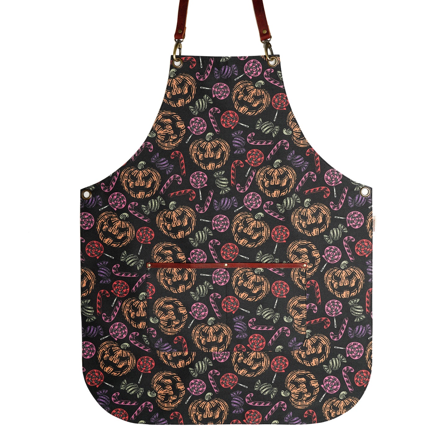 Halloween Pumpkin and Candy Apron – Festive Apron with Colorful Halloween Patterns