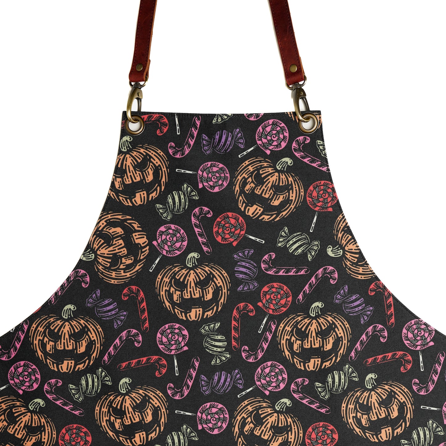 Halloween Pumpkin and Candy Apron – Festive Apron with Colorful Halloween Patterns