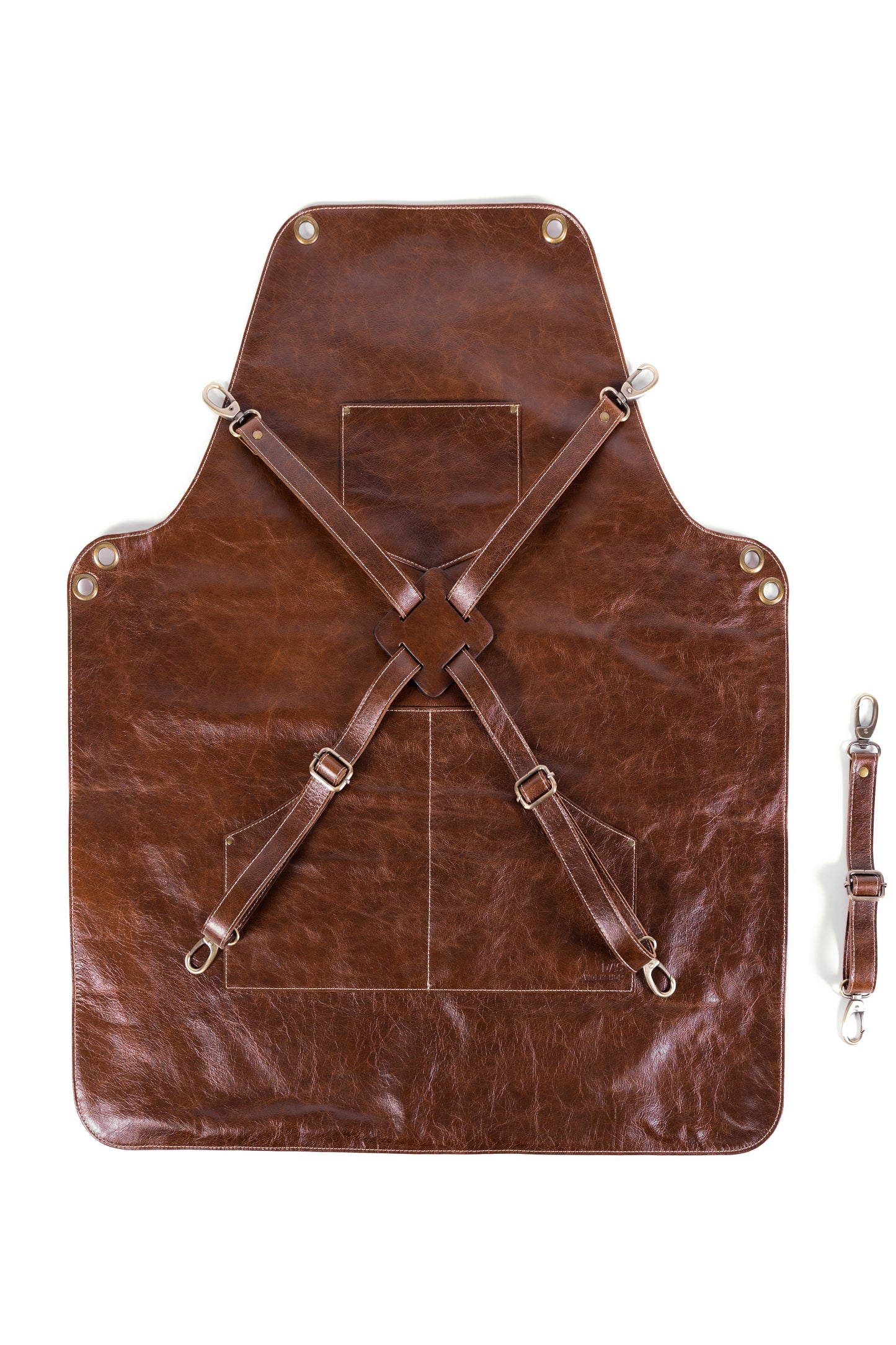 Premium Leather Cross-Back Apron with Paisley Lining – Perfect for Chefs, Bartenders, and Artisans