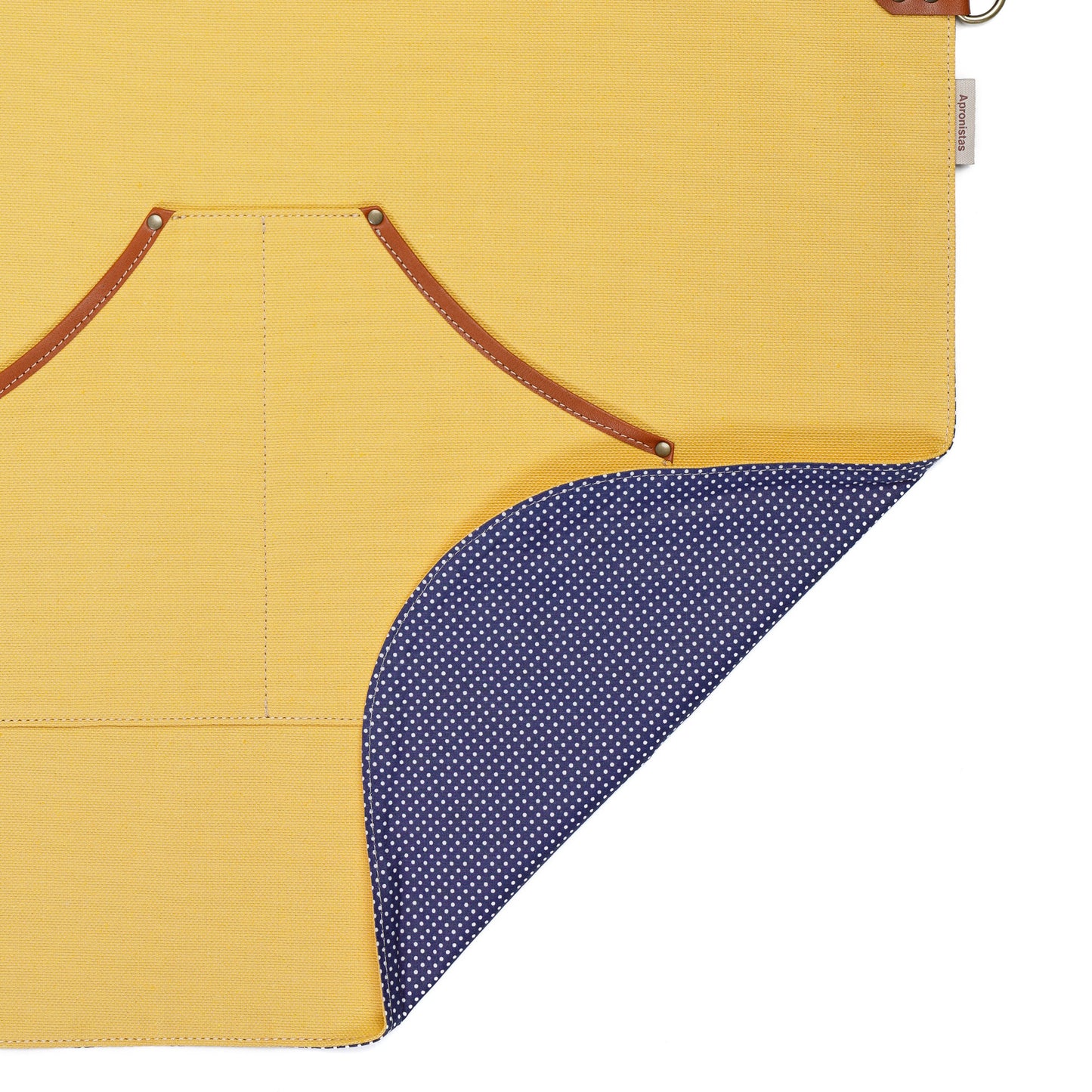 Yellow Canvas Apron with Leather Accents – Stylish and Durable Apron for Chefs, Artists, and Crafters