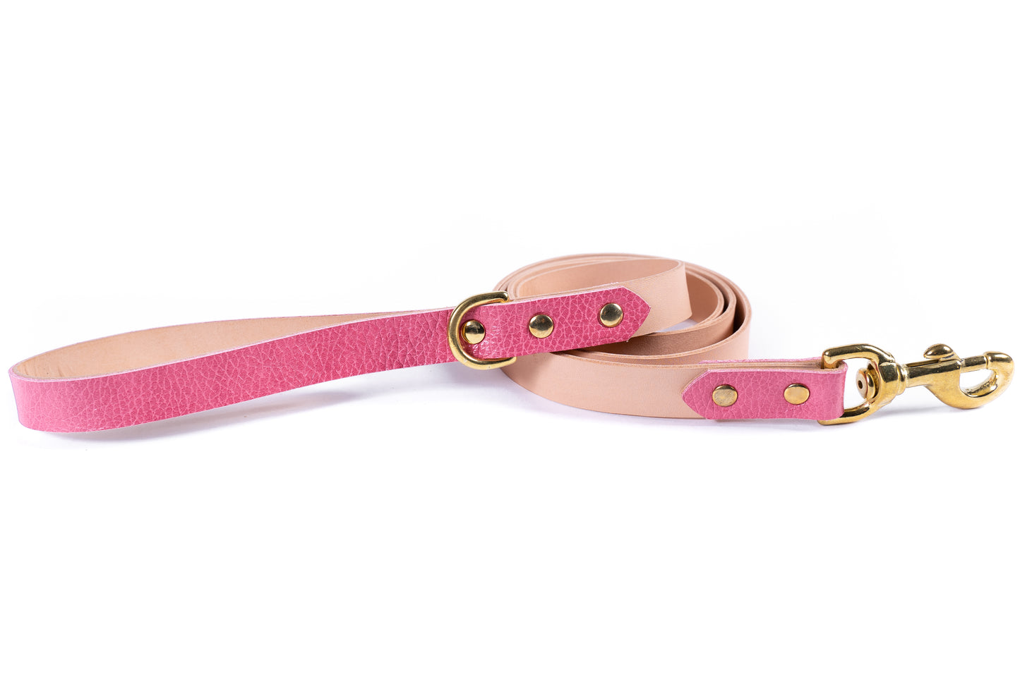 Pink Leather Dog Leash