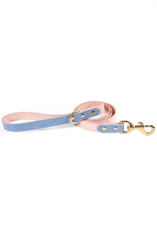 Light Blue Leather Dog Leash