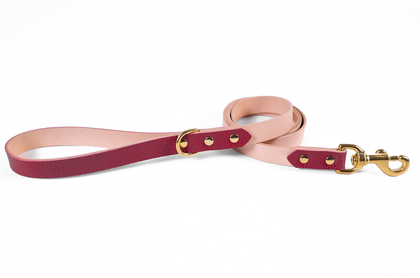 Burgundy Leather Collar & Leash Set