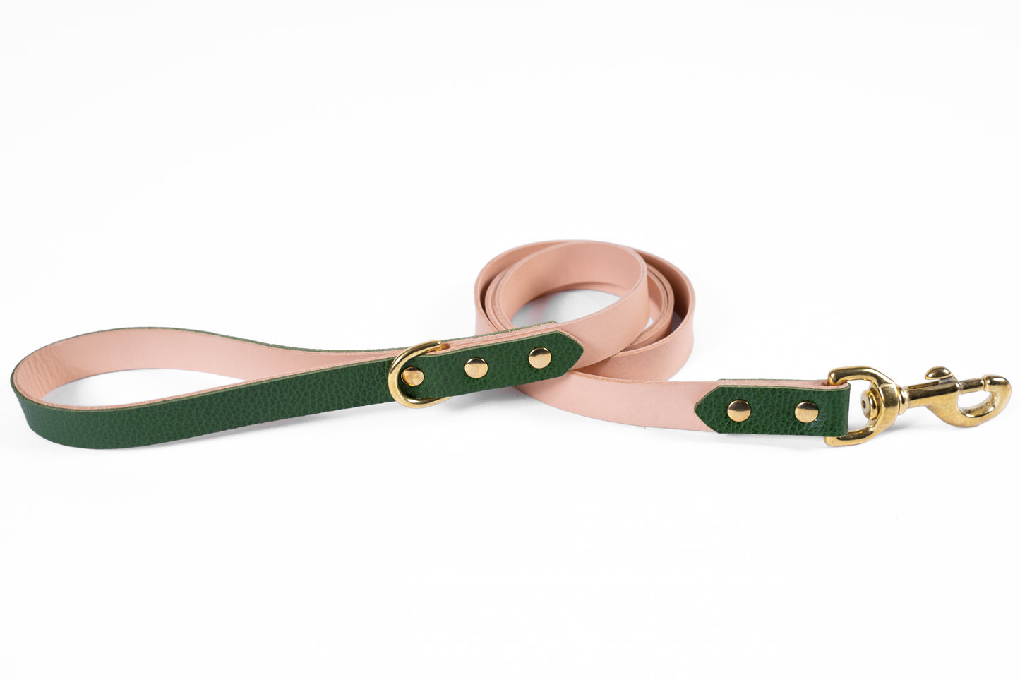 Green Leather Dog Leash