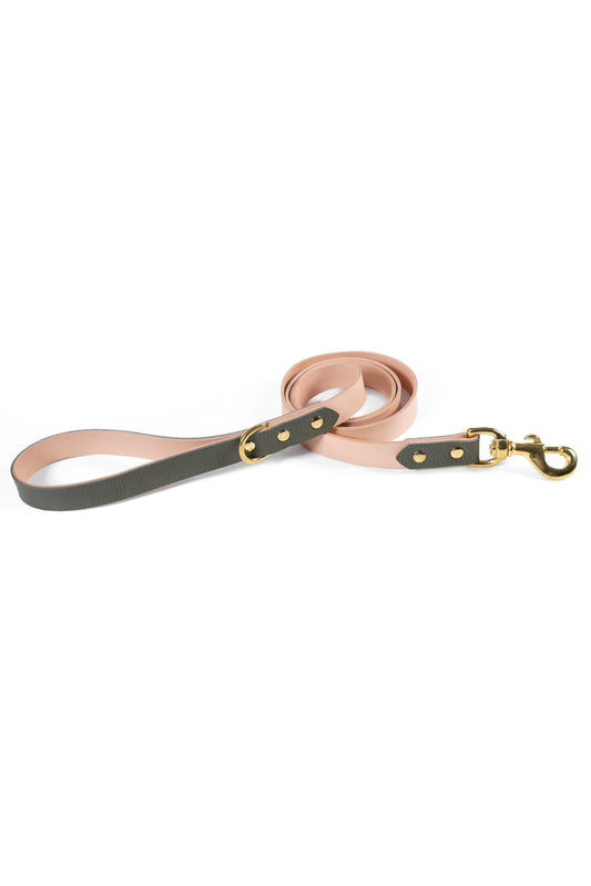 Gray Leather Dog Leash